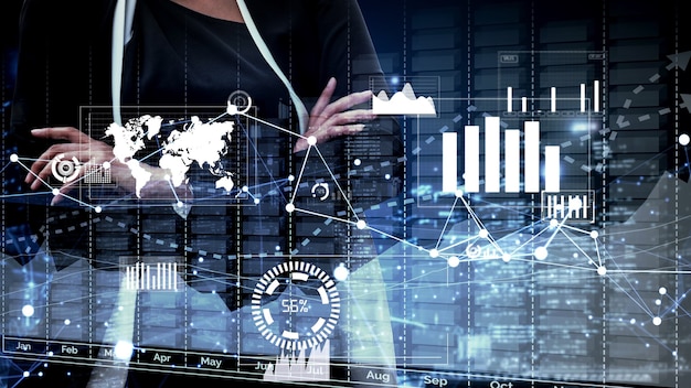 Double Exposure of Business Profit Growth Conceptual