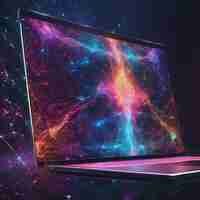 Photo double exposure of creative abstract medical hologram on laptop background healthcare technolody con