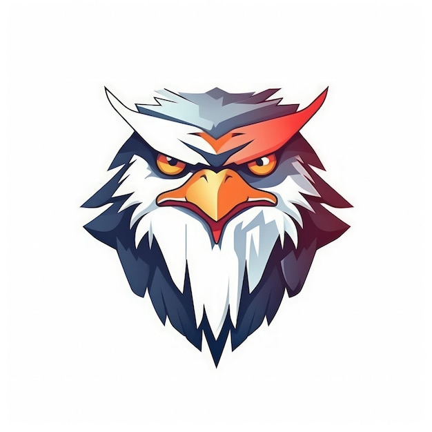 Double Exposure Falcon Logo in Flat Cartoon Style for Esports Generative AI