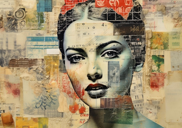 A double exposure image of a stamp collector's face superimposed with a collage of stamps blending