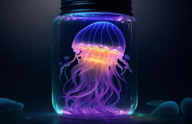 Double exposure shot of an ultra detailed jelly nice illustrations
