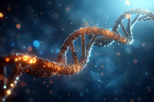 Photo double helix structure of dna molecule