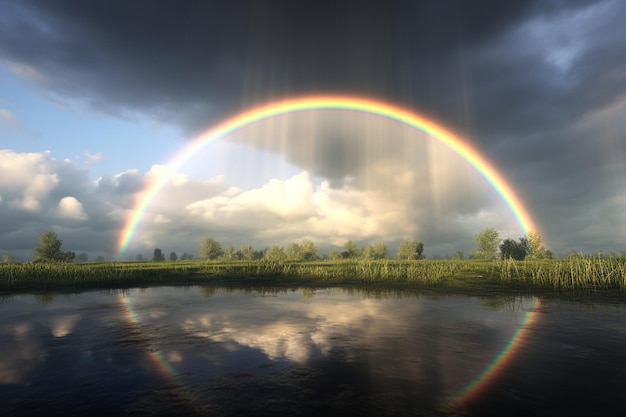 Double rainbow after rain