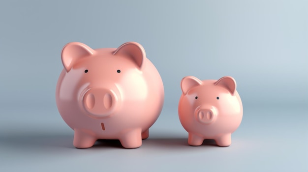 Double the Savings A Piggy Bank Twice the Size of Another AI Generated