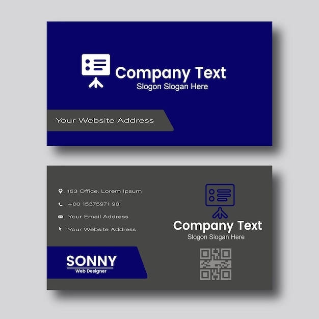 Photo double side professional business card mockup vector illustration company card visiting card