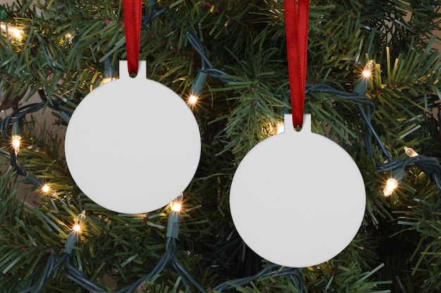 Double Sided Ball Ornament Mockup