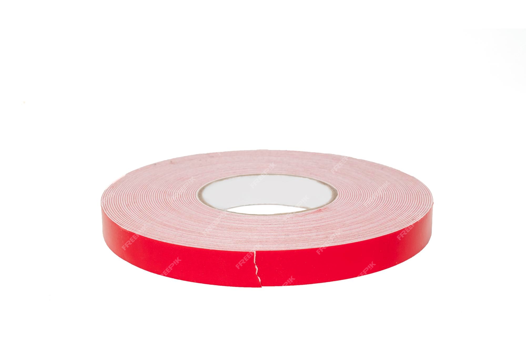 Premium Photo  Double sided sticky tape reel red ribbon roll isolated on  white background