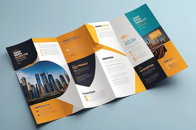 Double site modern trifold business brochure template