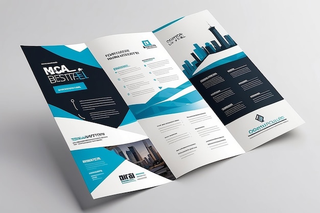 Double site modern trifold business brochure template