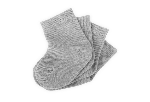 Double socks mockup isolated on white background