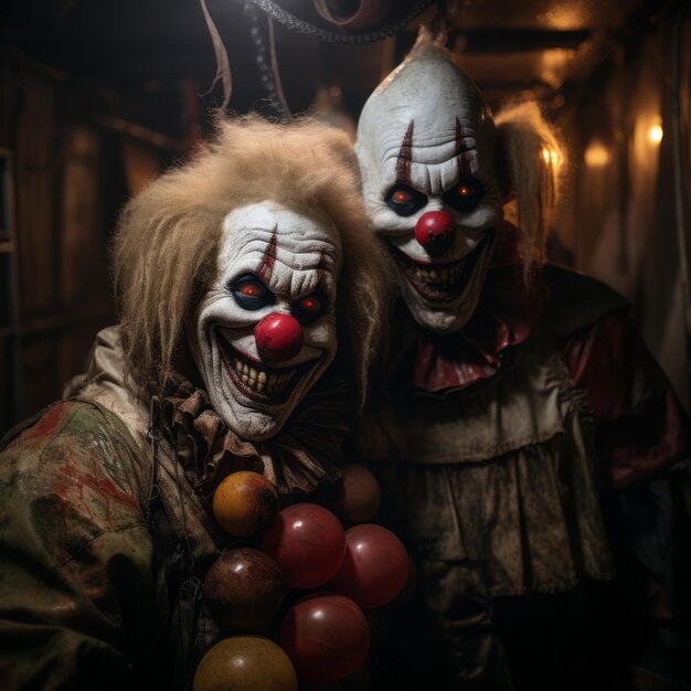 Photo double trouble in the haunted circus the sinister dualities of the twoheaded evil clown