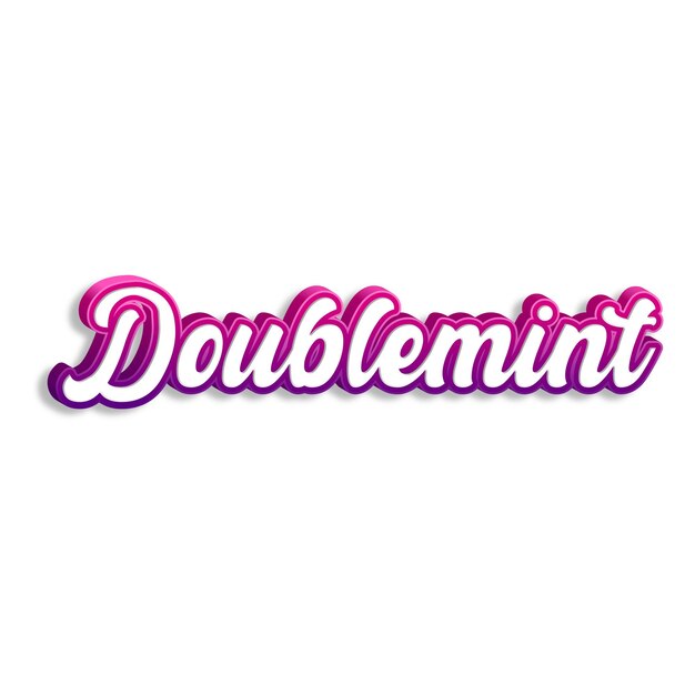 Photo doublemint typography 3d design yellow pink white background photo jpg