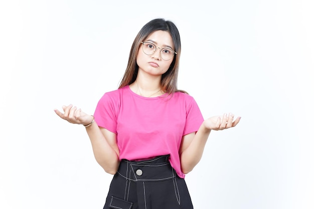 Doubt Confused Don't know Gesture Of Beautiful Asian Woman Isolated On White Background