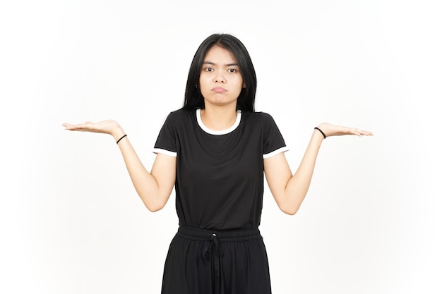 Doubt Confused Don't know Gesture Of Beautiful Asian Woman Isolated On White Background