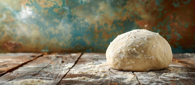 Dough Ball on Wooden Table