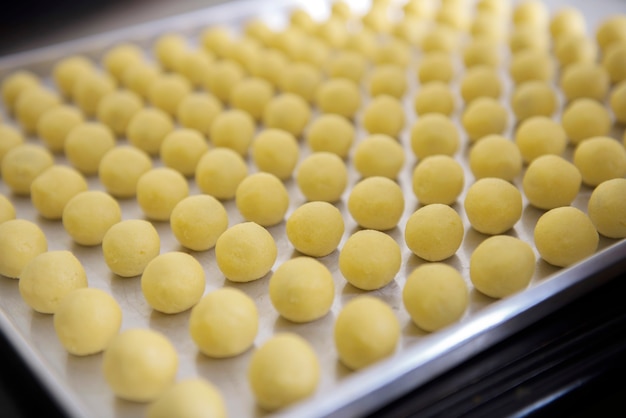 The dough of nastar on a tray