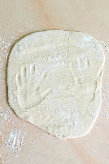 Dough with handprints