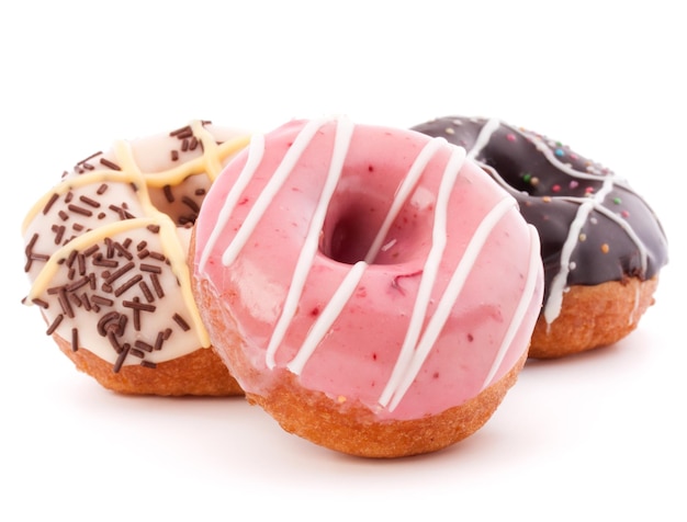 Photo doughnut or donut isolated on white background cutout