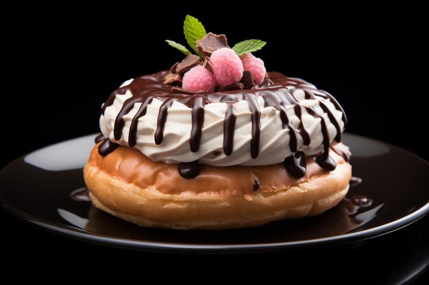 Photo doughnut with vanilla cake and sprinkles