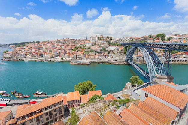 Douro river and traditional boats in Porto, Portugal