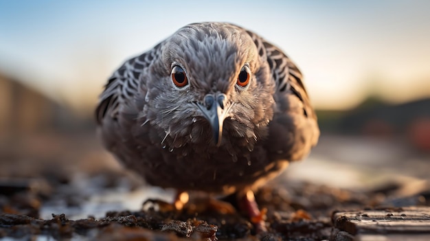 The dove examines the fish eye effect in the camera generative ai