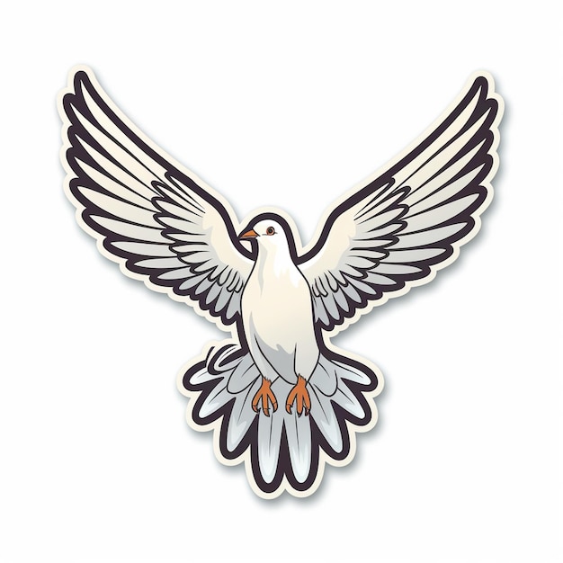 Dove of peace black outline sticker