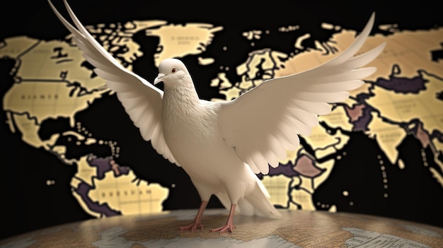 Dove of peace on a globe of peace