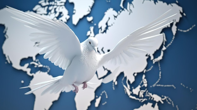 평화의 지구에 평화의 비둘기