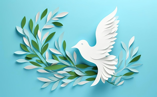 dove symbol in the style of paper cutouts