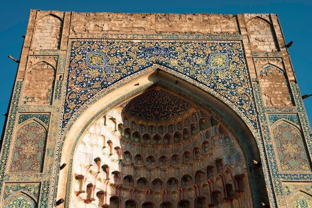 a down to top view of building in a uzbekistan