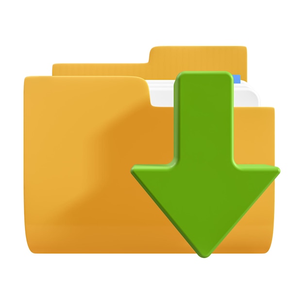 Download Folder Icon with Clipping Path 3d rendering