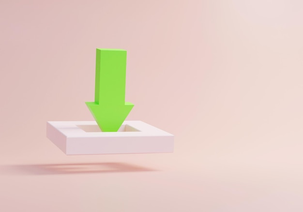 Download now button concept ui icon on pink background