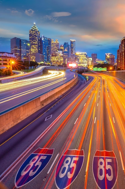 Photo downtown atlanta center area skyline cityscape of usa