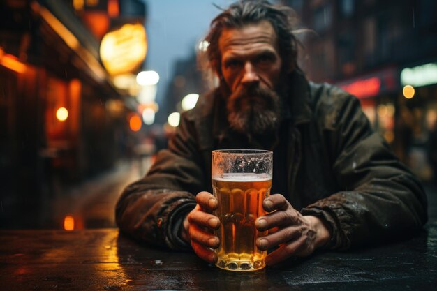 Foto delizia della birra del centro trova delizia in un'esperienza di birra di un uomo 39 in una strada del centro