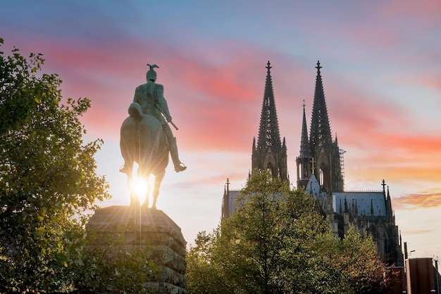 Downtown Cologne city skyline cityscape of Germany