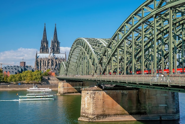 Downtown Cologne city skyline cityscape of Germany