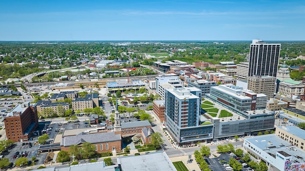 Downtown Fort Wayne luchtarchitectuur kerken gebouwen bouw