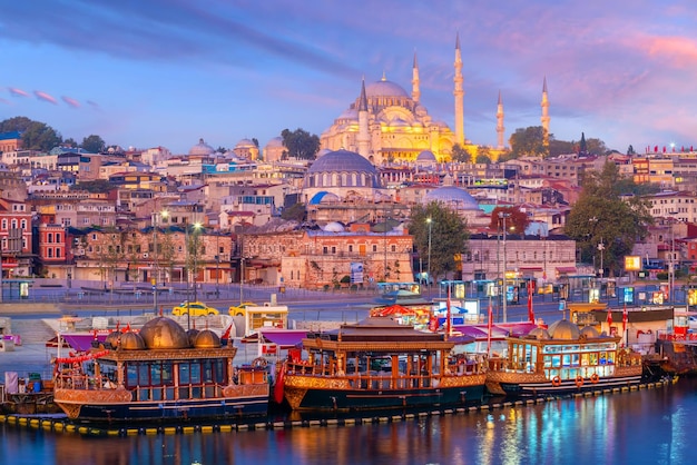 Downtown Istanbul cityscape in Turkey