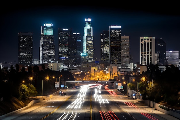 Downtown la at night photography