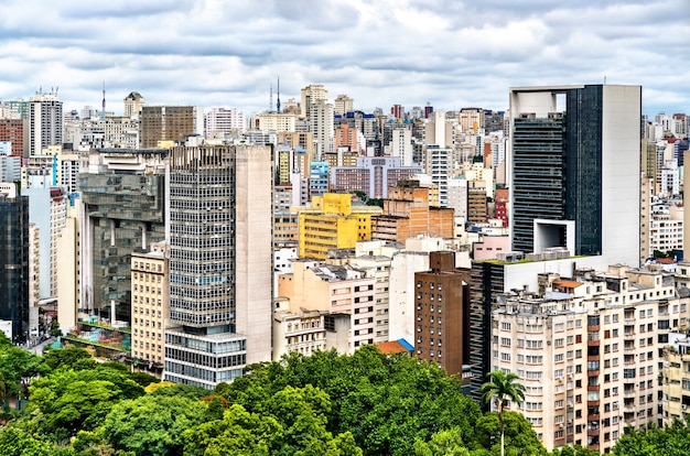 Downtown San Paolo cityscape in Brazil, South America