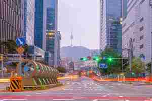 Photo downtown seoul city skyline cityscape of south korea