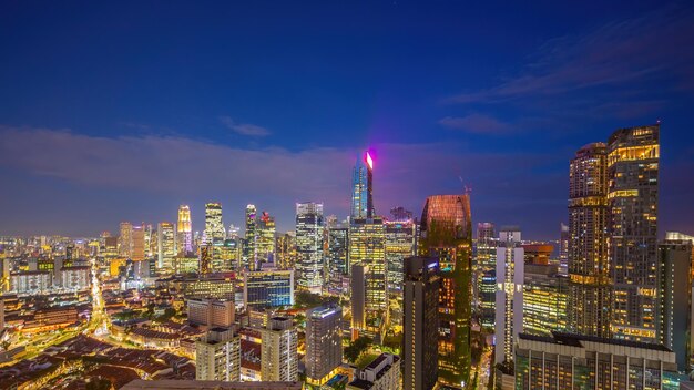 Downtown skyline cityscape of Singapore