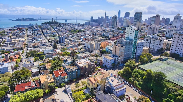 Downtown skyline from above in san francisco