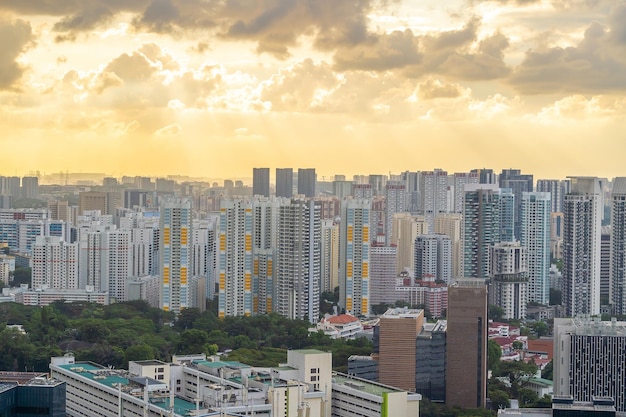 Downtown skyline stadsgezicht van Singapore