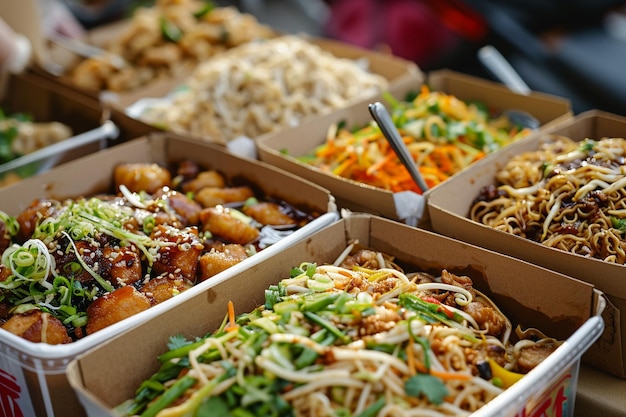 Dozen met lekker Aziatisch eten.