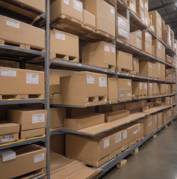 dozen zijn gestapeld op een pallet in een magazijn in een magazín in een magazyn inspecteer in inventaris