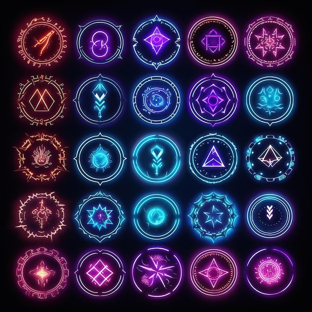 Фото Десятки таинственных светящихся таинственных символов