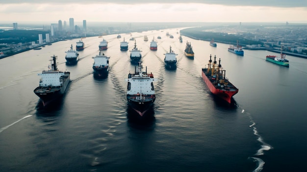 Dozens of Russian ships transport oil and minerals across the sea The concept of sanctions