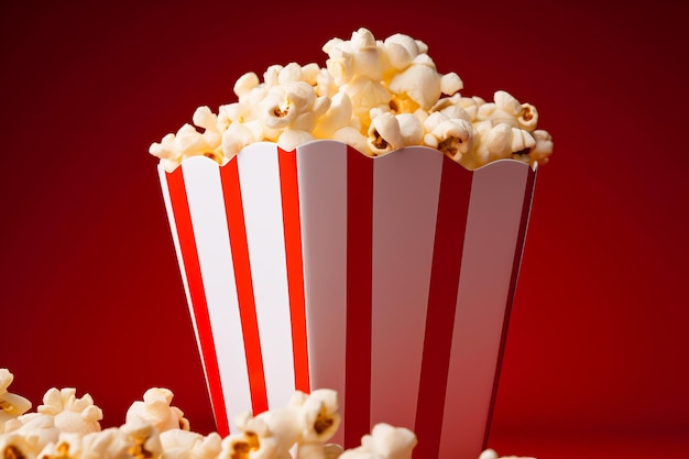 Draagbare popcorn snack emmer op tafels Genereren ai