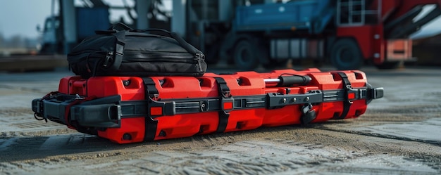 draagbare stretcher en ruggengraat gereed voor snelle evacuatie essentiële reddingsapparatuur
